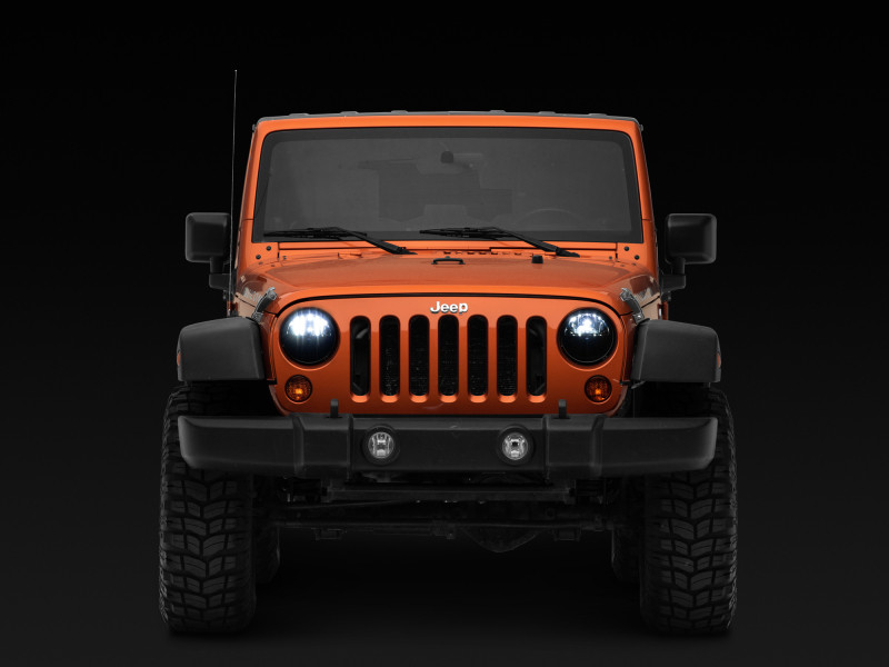 Raxiom 97-18 Jeep Wrangler TJ/JK Axial Series LED Headlights- Black Housing (Clear Lens) - J108039