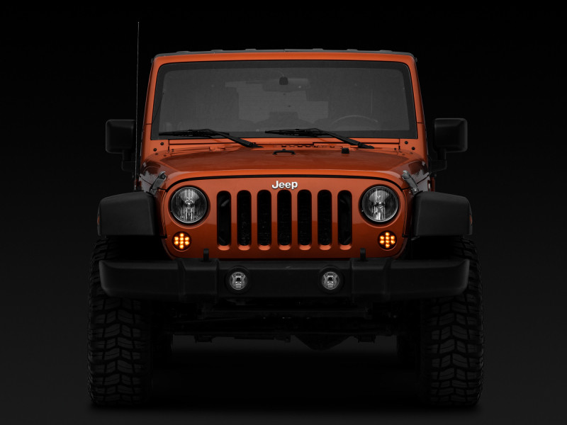 Raxiom 07-18 Jeep Wrangler JK Axial Series LED Front Turn Signals (Smoked) - J119943