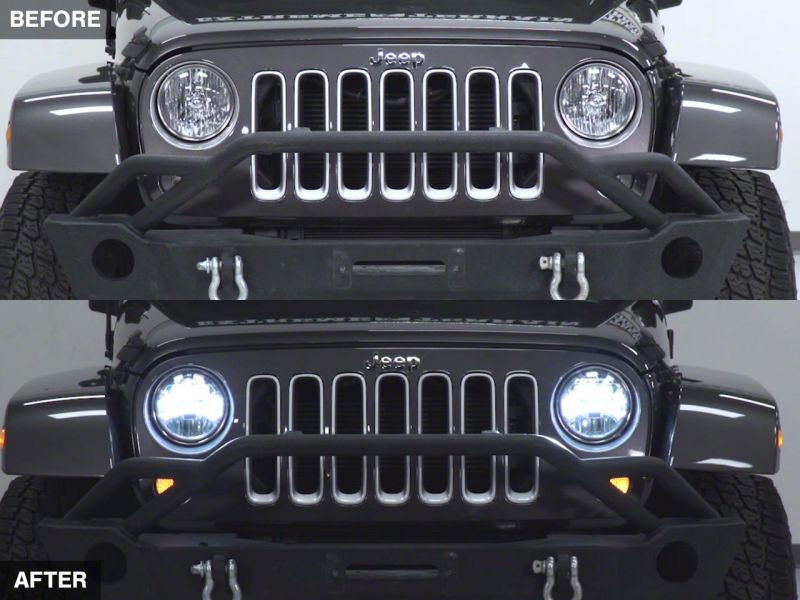 Raxiom07-18 Jeep Wrangler JK LED Halo Projector Headlights- Chrome Housing (Clear Lens) - J121872
