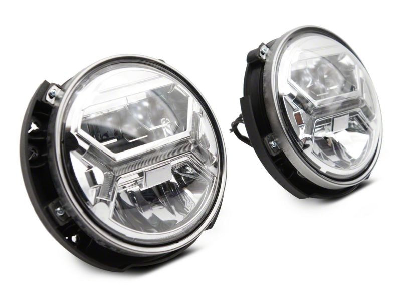 Raxiom07-18 Jeep Wrangler JK LED Halo Projector Headlights- Chrome Housing (Clear Lens) - J121872