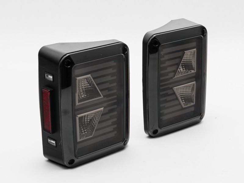 Raxiom 07-18 Jeep Wrangler JK Axial Series Vision LED Tail Lights- Black Housing (Smoked Lens) - J130808