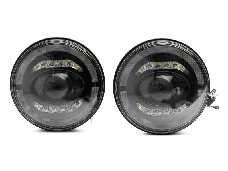 Raxiom 07-18 Jeep Wrangler JK Axial Series LED Headlights- Black Housing (Clear Lens) - J132813
