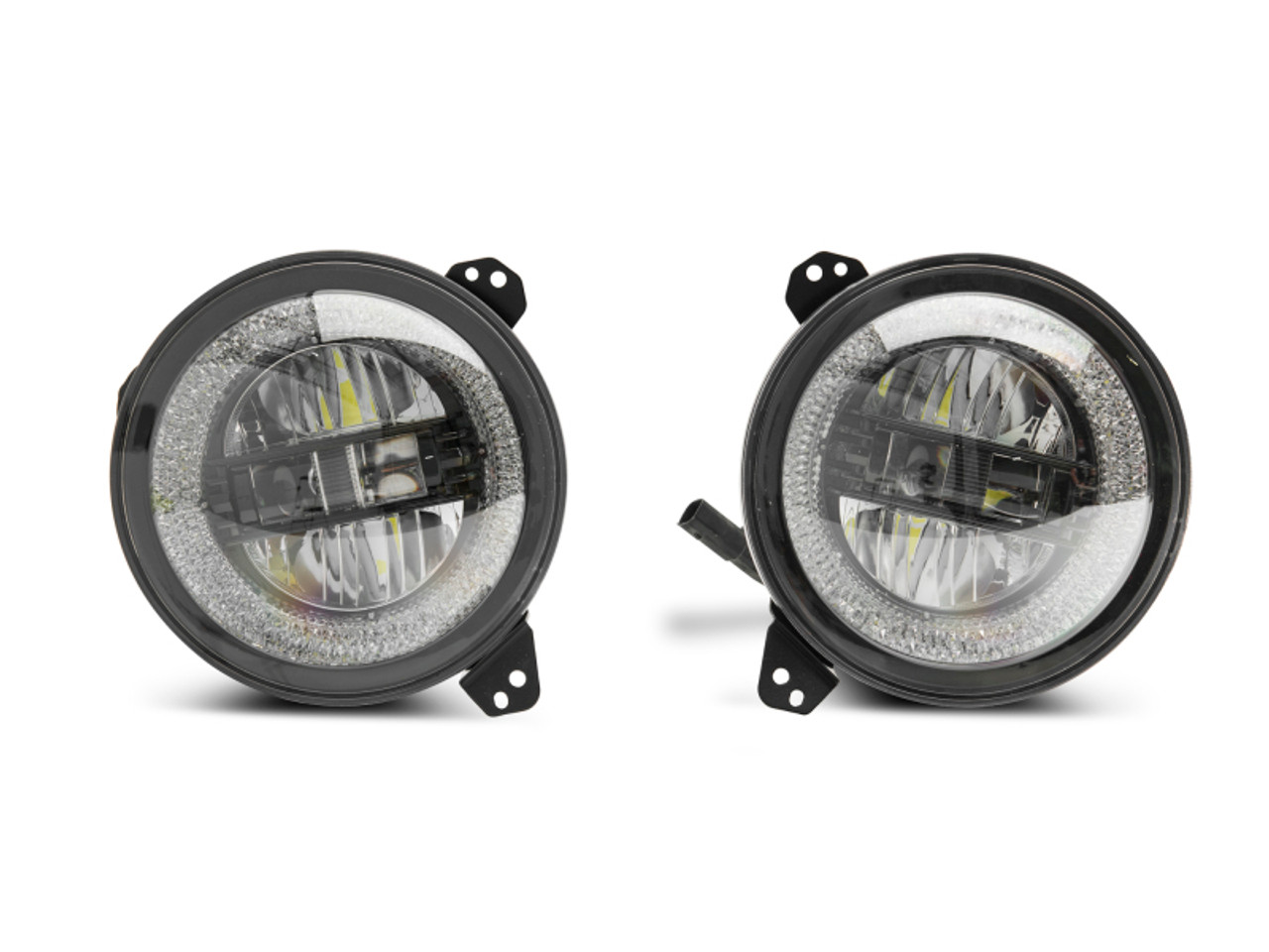 Raxiom 18-22 Jeep Wrangler JL/JT Axial Series LED Headlights- Black Housing (Clear Lens) - J133763