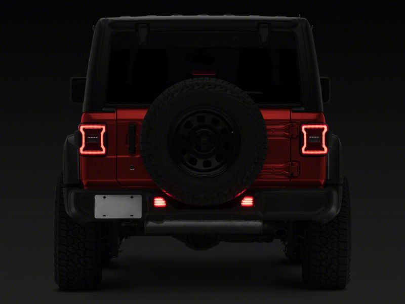 Raxiom 18-23 Jeep Wrangler JL Moab Rubicon Sahara Axial LED Rear Bumper Reflector Lights- Clear - J134140-JL