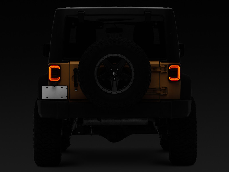 Raxiom 07-18 Jeep Wrangler JK Axial Series LED Halo Tail Lights- Black Housing (Dark Smoked Lens) - J138358