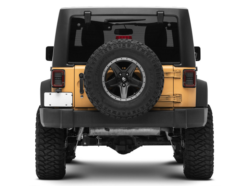Raxiom 07-18 Jeep Wrangler JK Axial Series LED Halo Tail Lights- Black Housing (Dark Smoked Lens) - J138358