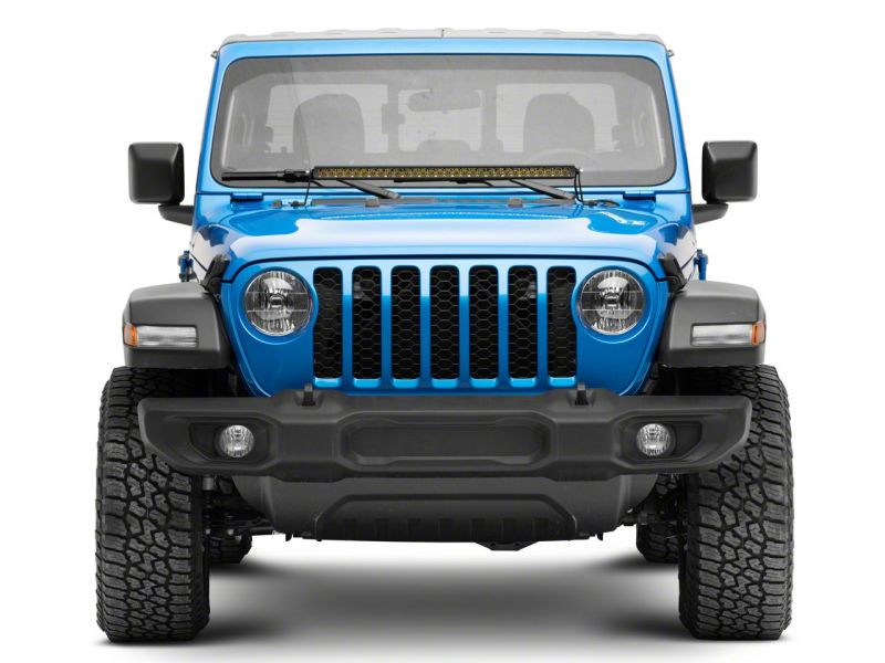 Raxiom 18-23 Jeep Wrangler JL Axial Series 30-In Single Row LED Light Bar w/ Hood Mounting Brackets - J139109