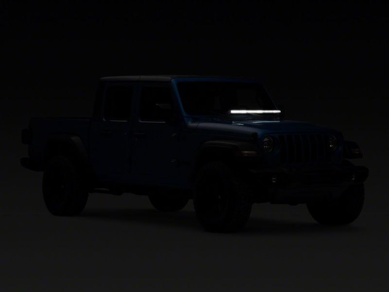 Raxiom 18-23 Jeep Wrangler JL Axial Series 30-In Single Row LED Light Bar w/ Hood Mounting Brackets - J139109