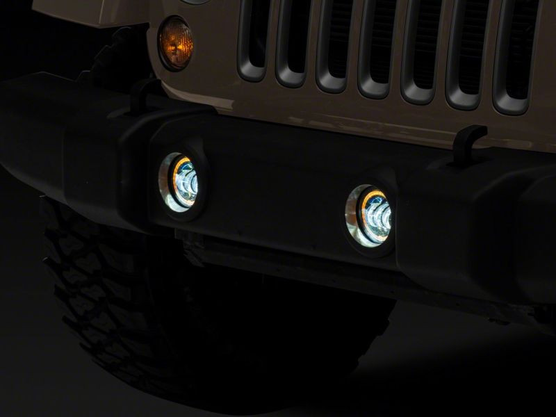 Raxiom 07-18 Jeep Wrangler JK Axial Series 4-In LED Devil Eyes Fog Lights w/ Halo - J142667