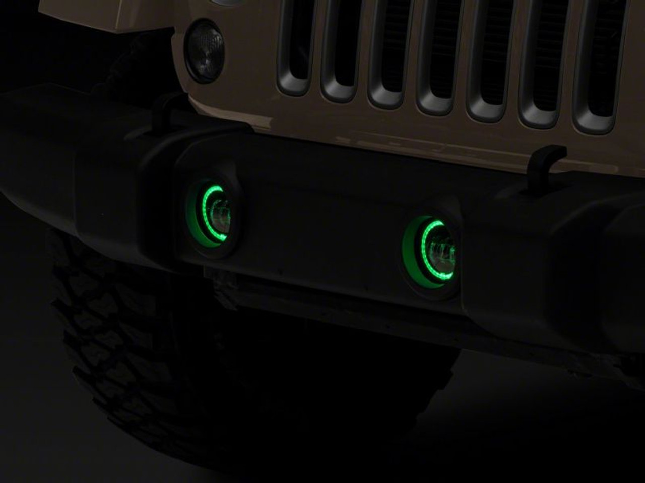 Raxiom 07-18 Jeep Wrangler JK Axial Series 4-In LED Fog Lights w/ RGB Halo - J143371
