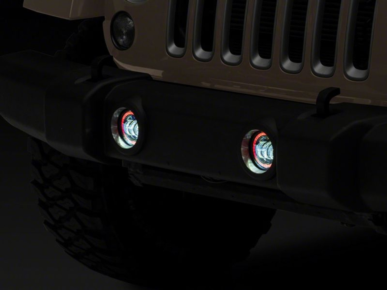 Raxiom 07-18 Jeep Wrangler JK Axial Series 4-In LED Fog Lights w/ RGB Halo - J143371
