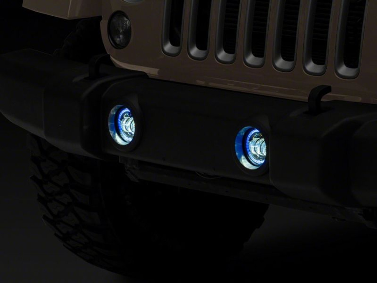 Raxiom 07-18 Jeep Wrangler JK Axial Series 4-In LED Fog Lights w/ RGB Halo - J143371