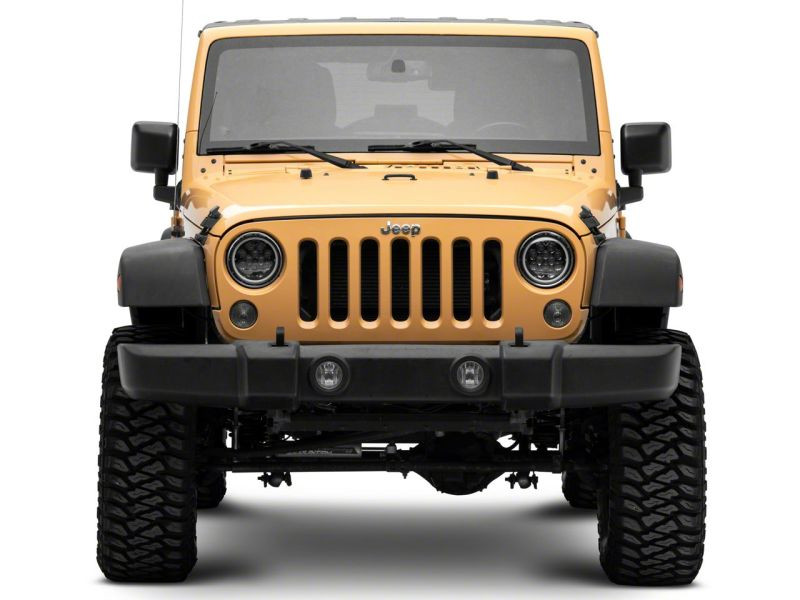 Raxiom 07-18 Jeep Wrangler JK Axial Spider LED Headlights w/Angel Eye Halo- Blk Housing (Clear Lens) - J152602