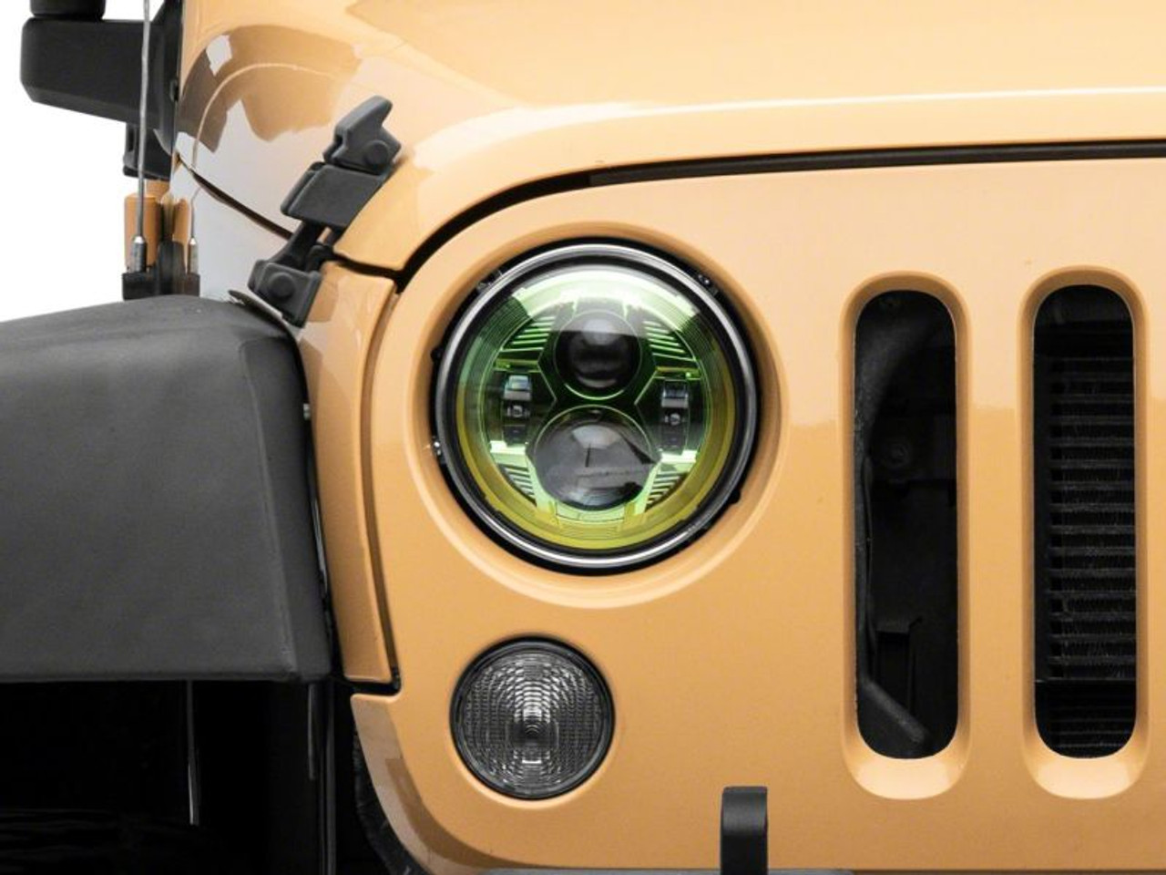 Raxiom 07-18 Jeep Wrangler JK 7-In LED Headlights Green Housing- Clear Lens - J154699
