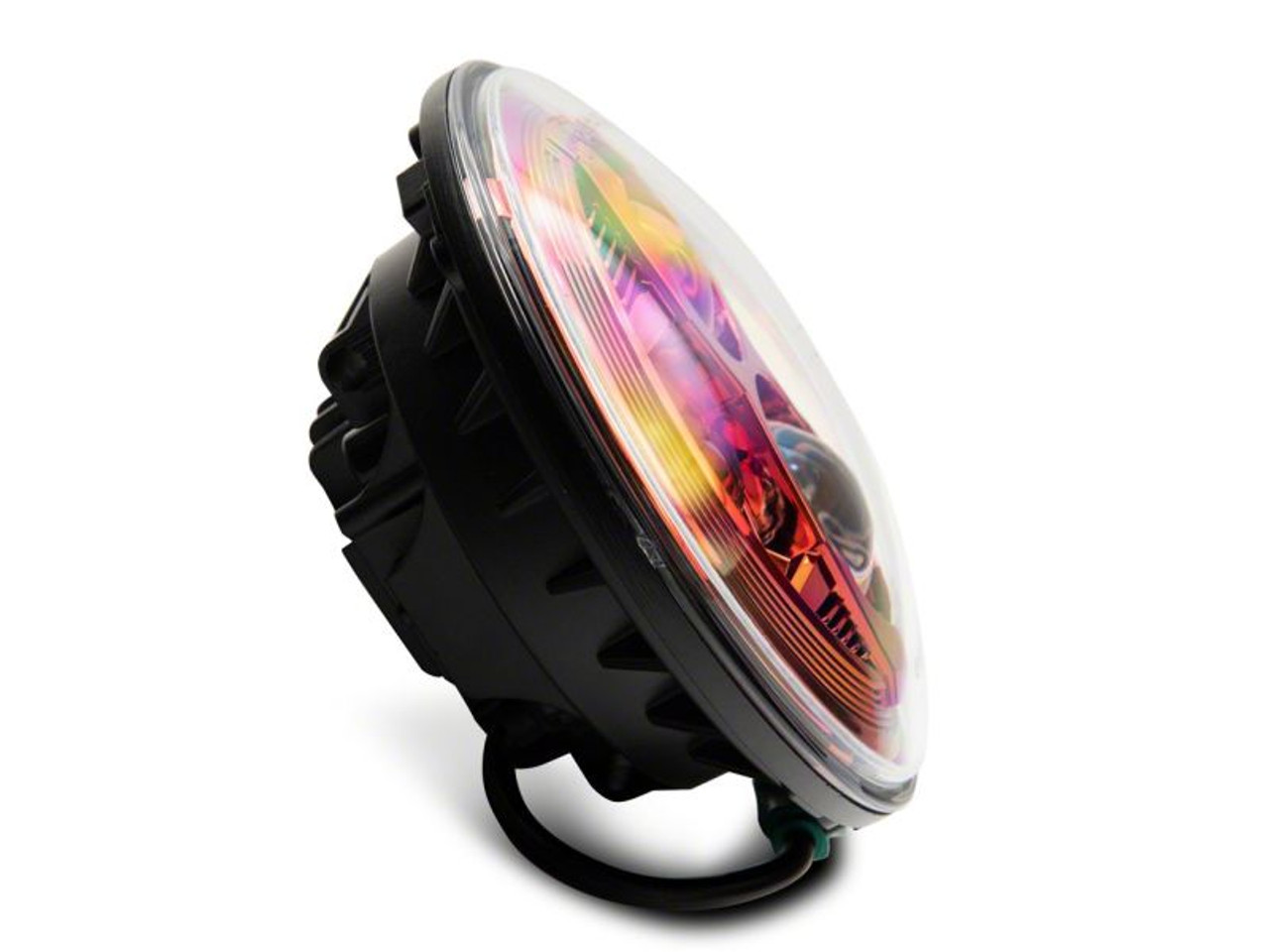 Raxiom 07-18 Jeep Wrangler JK 7-In LED Headlights- Red Housing- Clear Lens - J154701