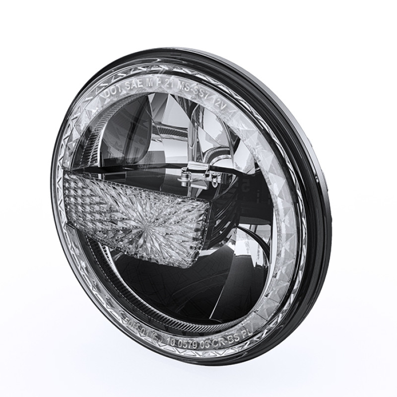 Raxiom 97-18 Jeep Wrangler TJ/JK 7-Inch LED Headlights w/ Halos- Black Housing (Clear Lens) - J155018