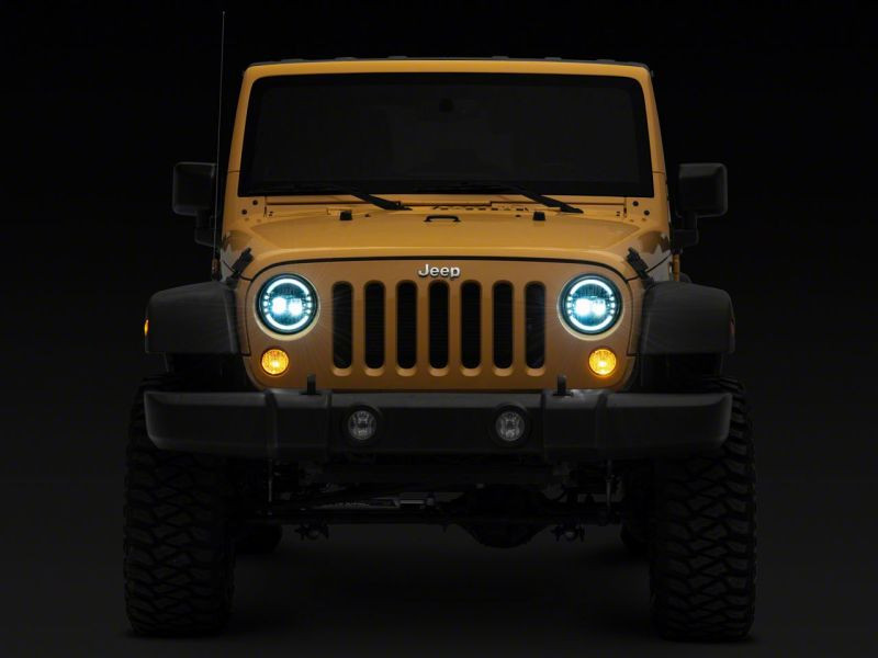Raxiom 97-18 Jeep Wrangler TJ & JK Axial 7-In LED Headlights w/ DRL- Chrome Housing (Clear Lens) - J155569