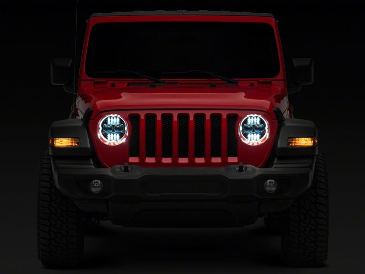 Raxiom 18-23 Jeep Wrangler JL Axial Series 9-In Angel Eye LED Headlights- Blk Housing (Clear Lens) - J171705