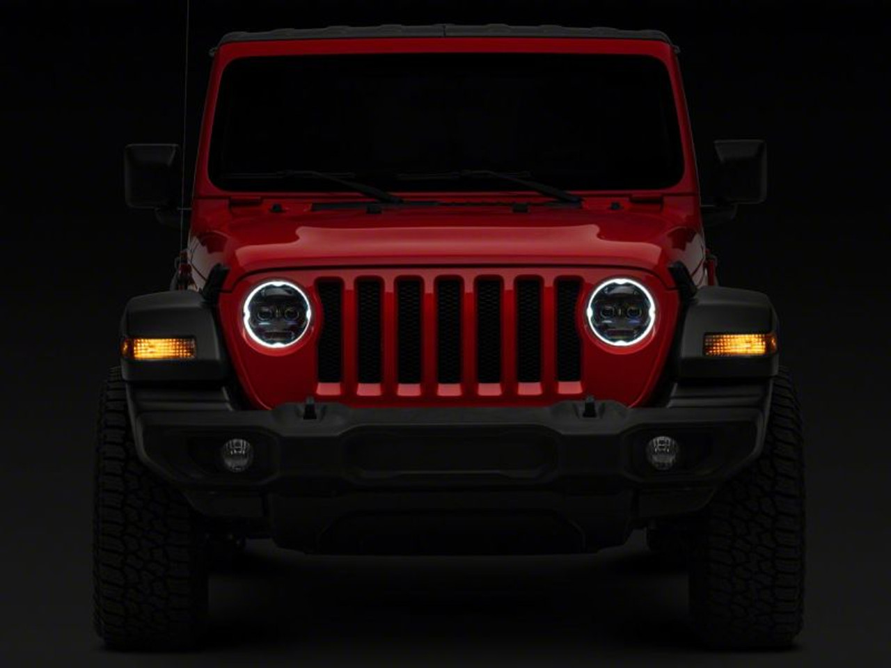 Raxiom 18-23 Jeep Wrangler JL Axial Series 9-In Angel Eye LED Headlights- Blk Housing (Clear Lens) - J171705
