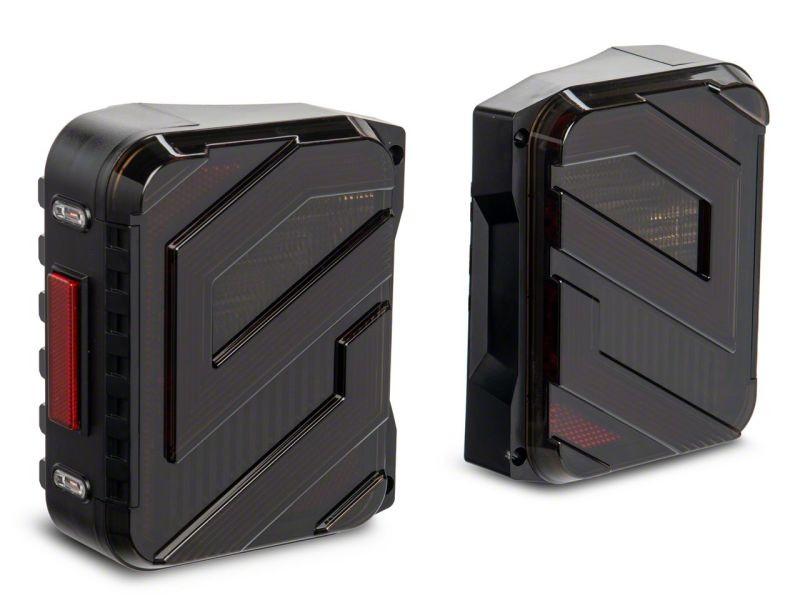 Raxiom 07-18 Jeep Wrangler JK Axial Series Trident LED Tail Lights- Blk Housing (Smoked Lens) - J173718