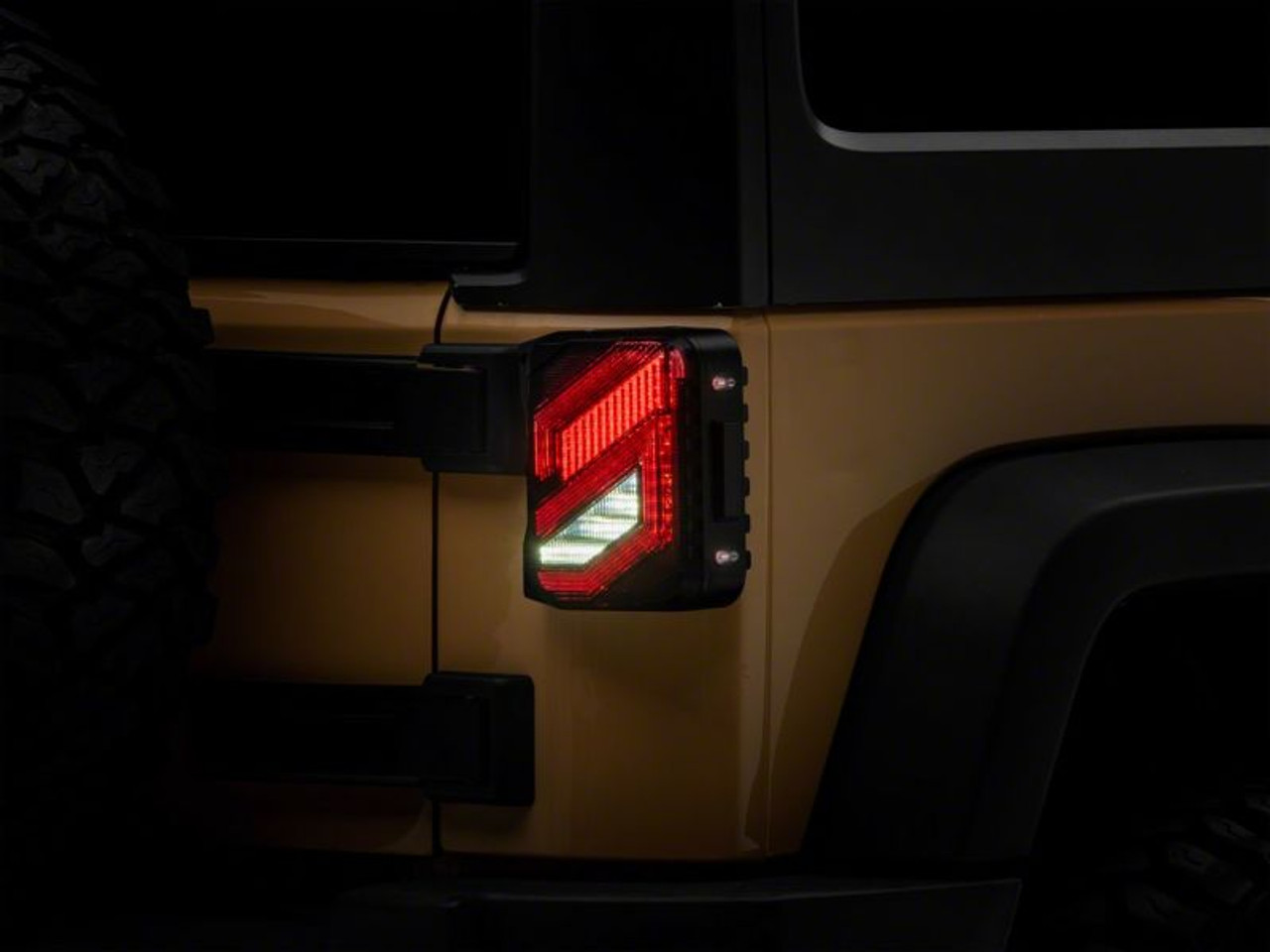 Raxiom 07-18 Jeep Wrangler JK Axial Series Trident LED Tail Lights- Blk Housing (Smoked Lens) - J173718