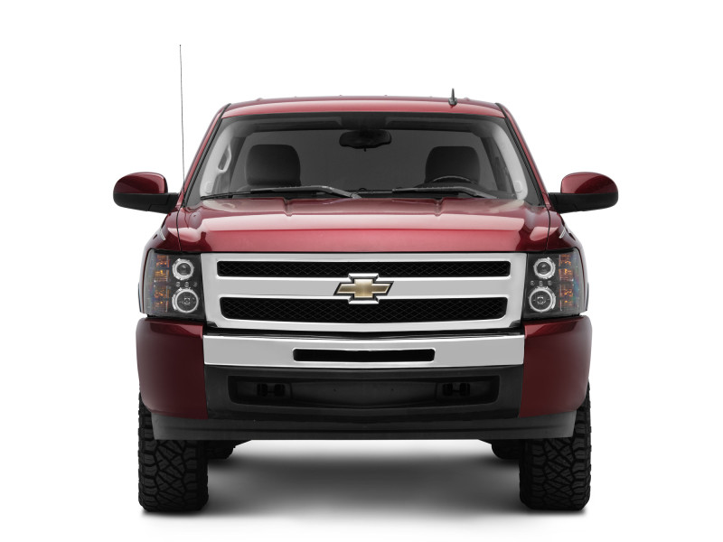 Raxiom 07-13 Silverado 1500 Super White LED Halo Projector Headlights- Black Housing (Clear Lens) - S112717