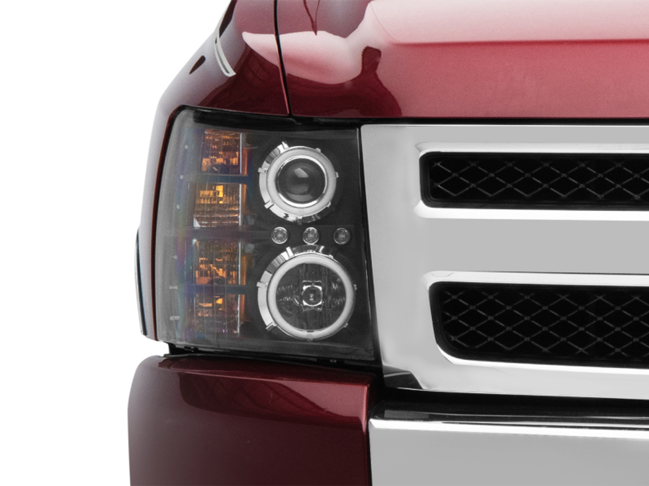 Raxiom 07-13 Silverado 1500 Super White LED Halo Projector Headlights- Black Housing (Clear Lens) - S112717