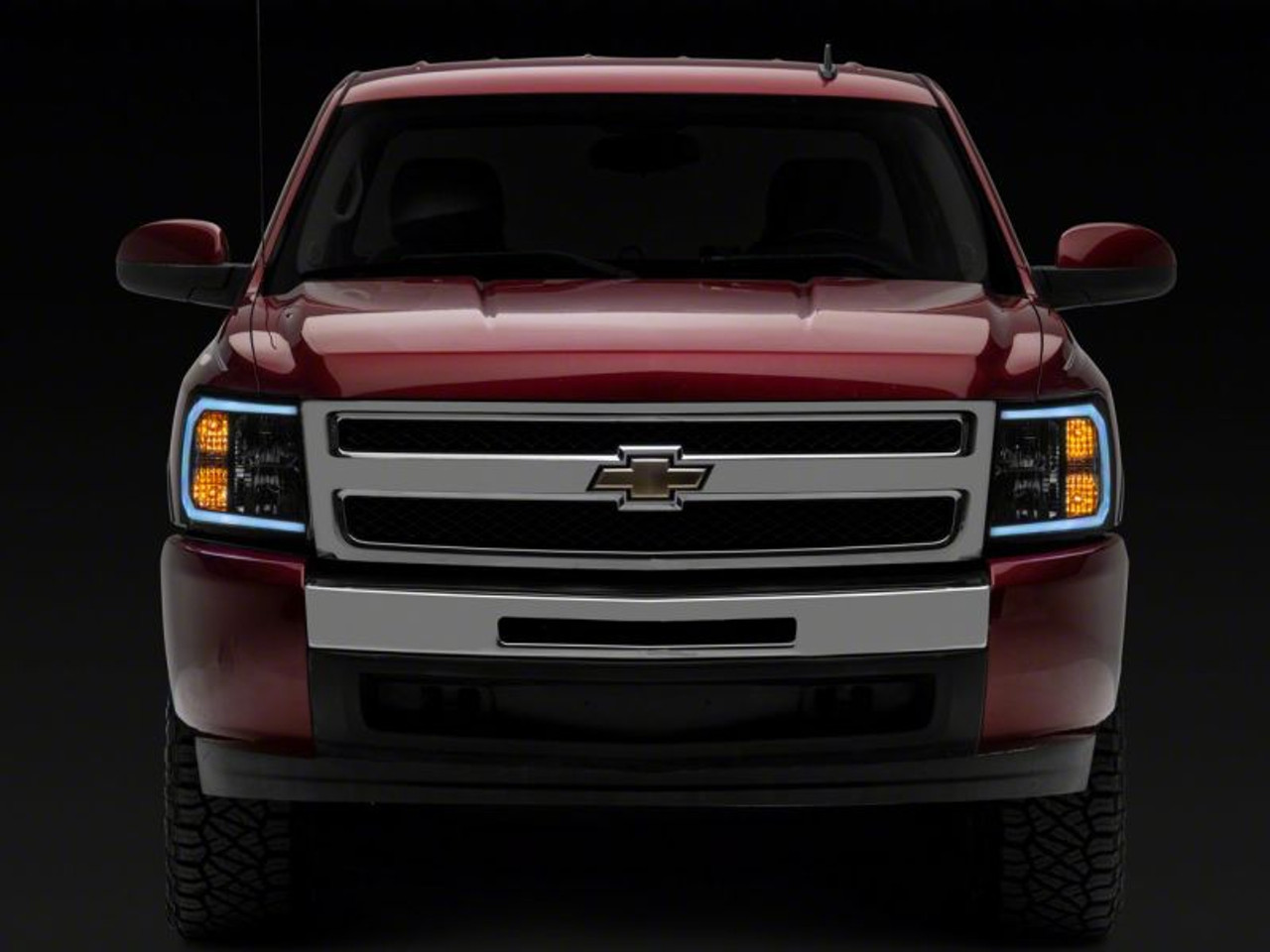Raxiom 07-13 Chevrolet Silverado 1500 Axial Series Headlights w/ LED Bar- Blk Housing (Clear Lens) - S138003