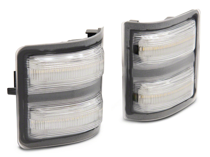 Raxiom 11-16 Ford F-250/F-350 Super Duty Axial Series LED Switchback Side Mirror Marker Lamps- Clear - SD18246