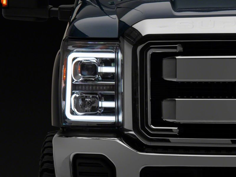 Raxiom 11-16 Ford F-250 Super Duty LED Projector Headlights - Chrome Housing (Clear Lens) - SD3621