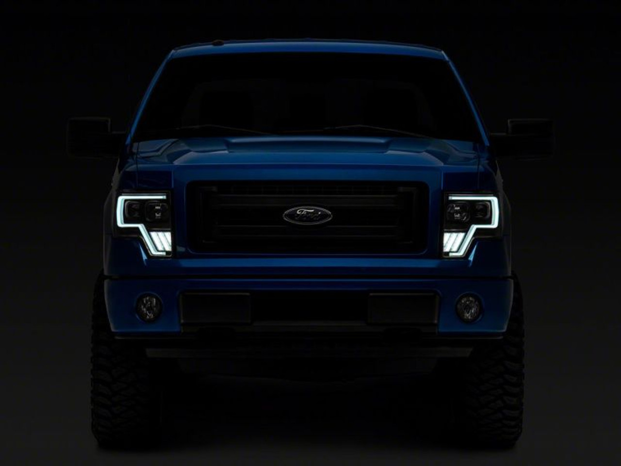 Raxiom 09-14 Ford F-150 Axial G4 Light Bar Switchback Projector Headlights- Blk Housing (Clear Lens) - T546755