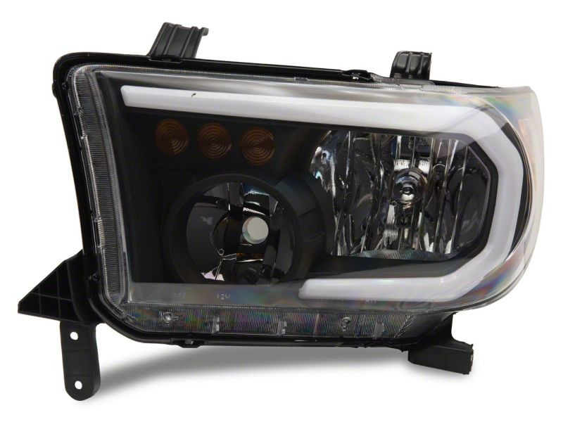 Raxiom 07-13 Toyota Tundra Axial Series Headlights w/ SEQL LED Bar- Blk Housing (Clear Lens) - TU16005