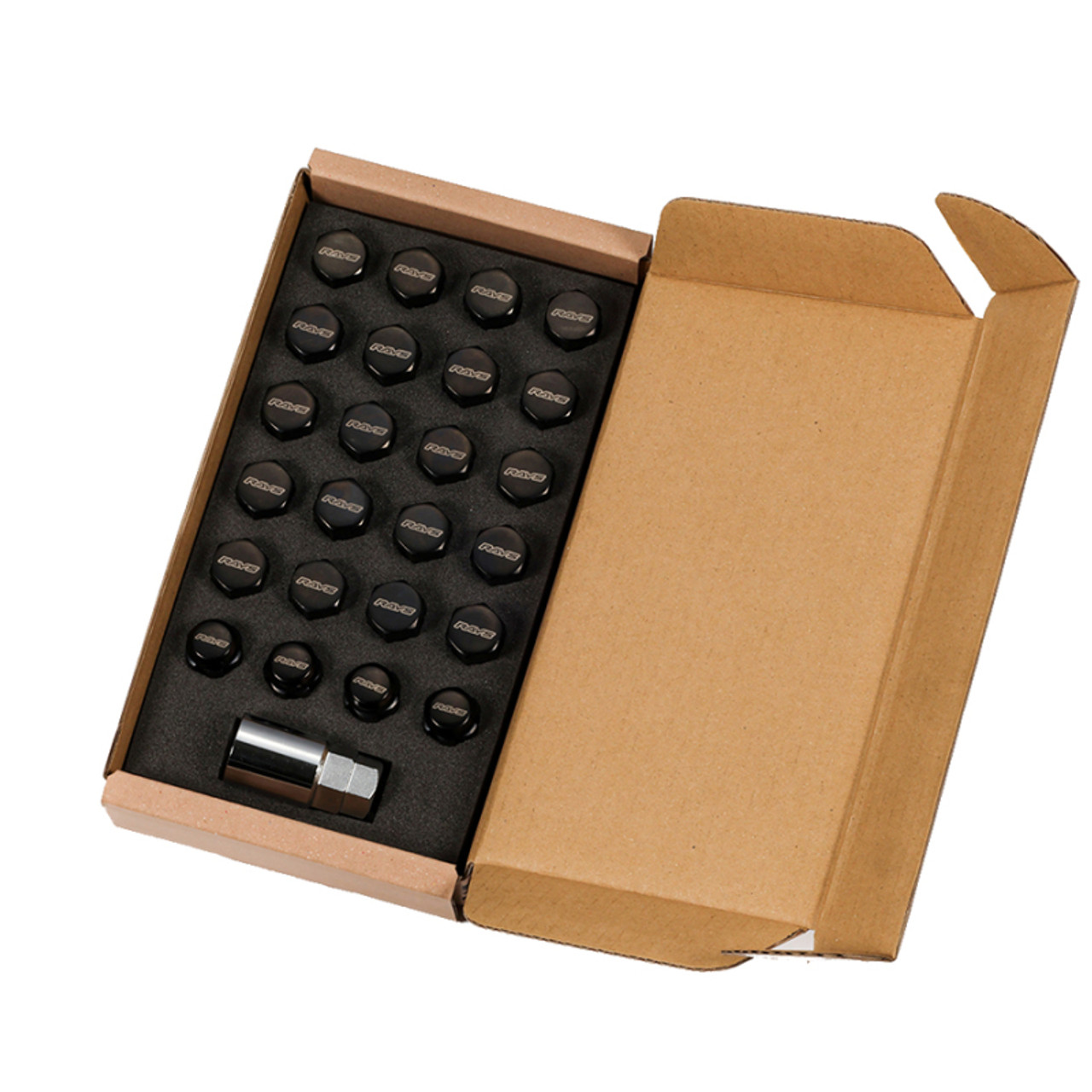 Rays 19 Hex L33 Lock & Nut Set 14x1.50 - Black - W191415B6H