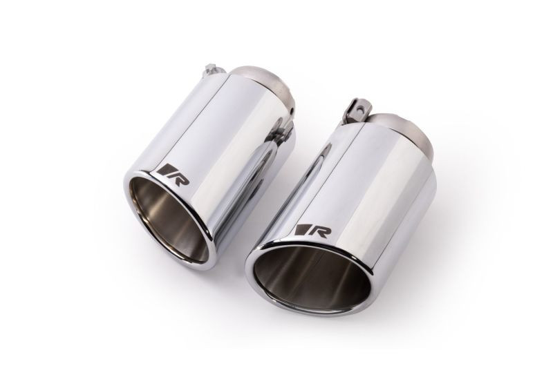 Remus Stainless Steel 102mm Angled Rolled Edge Chrome w/Adj Clamp Tail Pipe Set (Pair) - 0026 70SSR Photo - Primary