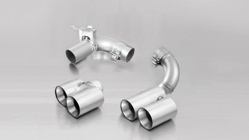 Remus 2012 BMW 3 Series F30 LCI Sedan / F31 LCI Touring Chrome 76mm Straight Cut Tail Pipe Set - 086514 1604G