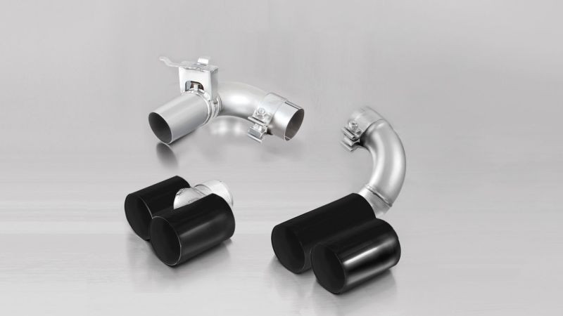Remus 2012 BMW 3 Series F30 Black Chrome 76mm Straight Cut Tail Pipe Set - 086514 1604GB