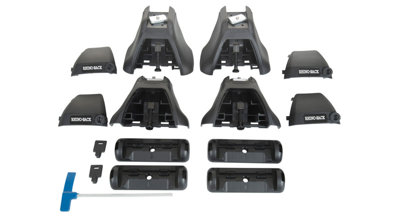 Rhino-Rack 18-19 Chevrolet Silverado 1500 4 Door Pick Up Heavy Duty 2500 2 Bar Roof Rack - Black - JA4069