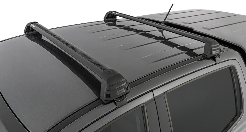Rhino-Rack 11-20 Ford Ranger PX 4 Door Double Cab Vortex ROC25 Flush 2 Bar Roof Rack - Black - RV0321B