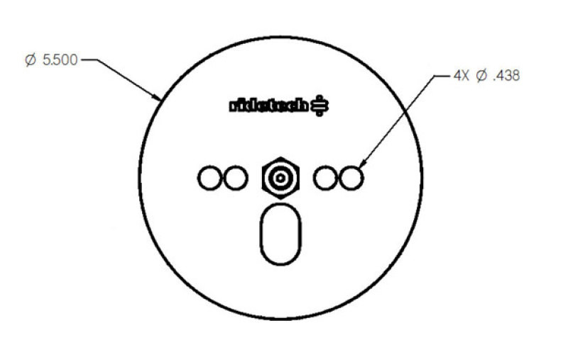 Ridetech Airspring Pattern Plate wit 7/16 Nut Centered - 90000027