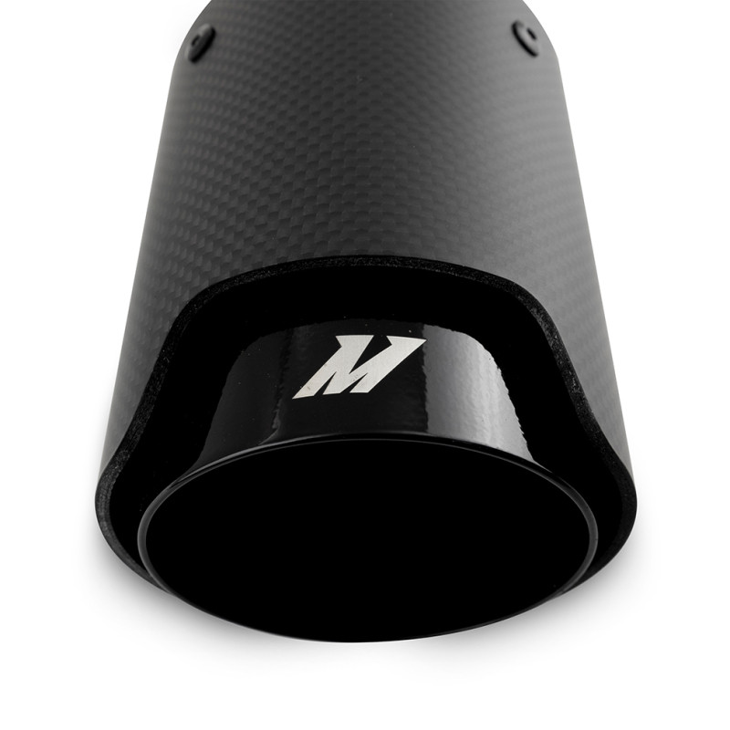 Mishimoto Carbon Fiber Muffler Tip 2.5in Inlet 3.5in Outlet M Black - MMEXH-TIP-CFM25BK