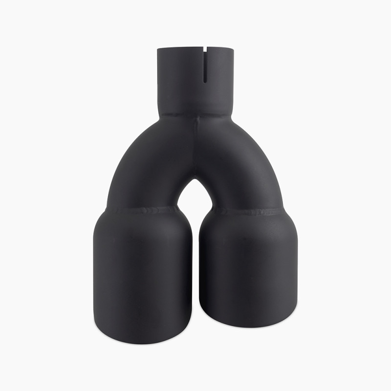 Mishimoto Dual Offset Tips 2.5in Inlet 3in Outlet Slash Cut - Black - MMEXH-TIP-FSTBK