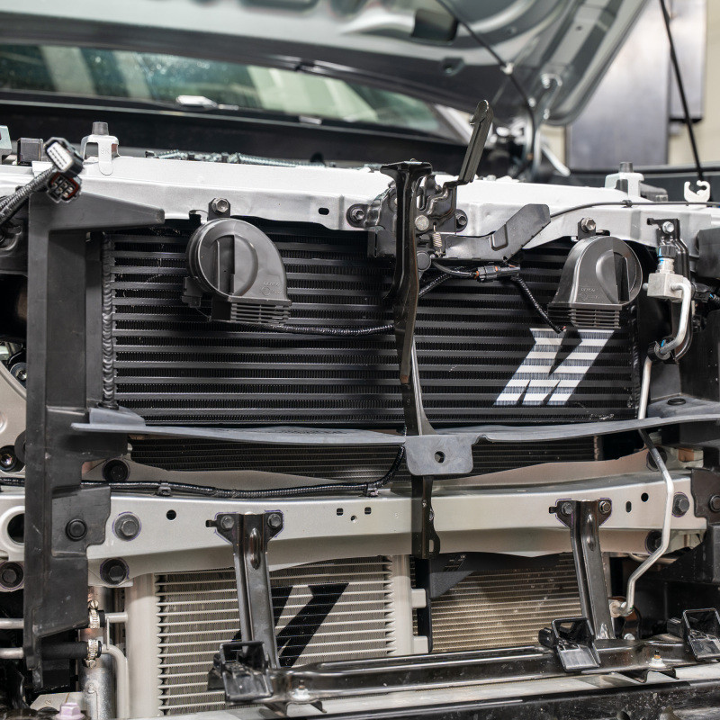 Mishimoto 24+ Tacoma Performance Intercooler Kit - BK Cooler - RD Pipes - MMINT-TAC-24KBKRD Photo - Mounted