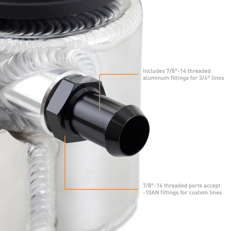 Mishimoto Universal Aluminum Coolant Expansion Tank - Brushed - MMRT-EXP-TRDB