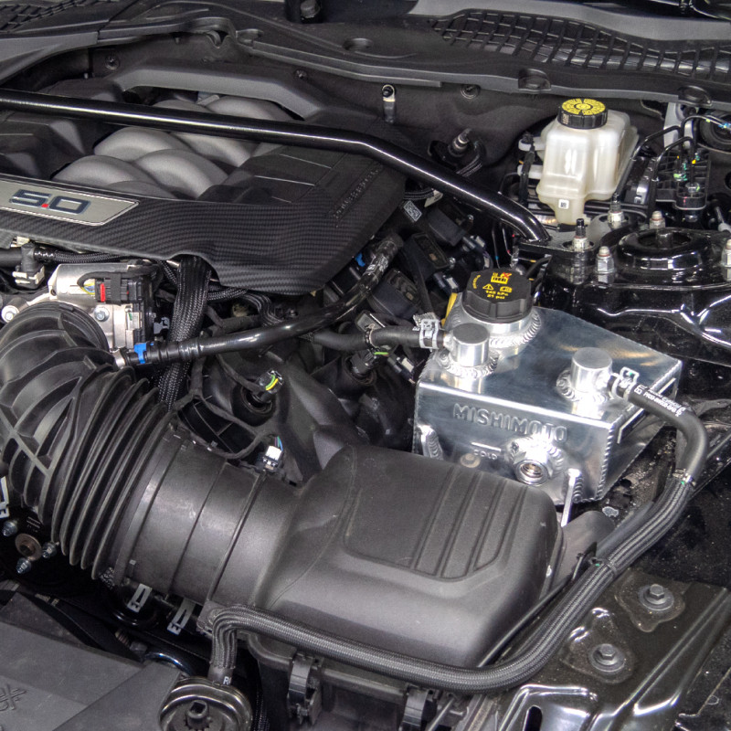 Mishimoto 2024+ Ford Mustang V8/2.3L EcoBoost Expansion Tank - Black - MMRT-MUS-24MWBK