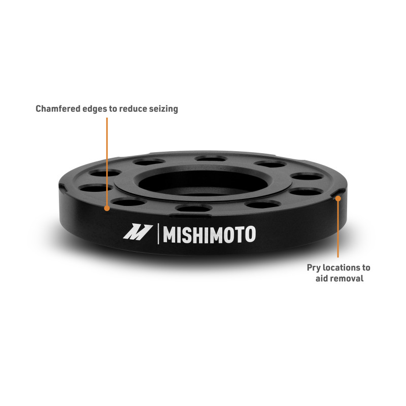 Mishimoto Wheel Spacers - 5x112 - 66.5 - 15 - M14 - Black - MMWS-015-150BK