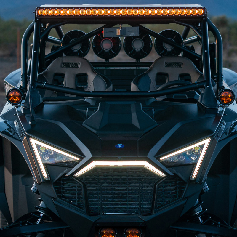 Rigid Industries 2017+ Polaris Pro R/Turbo R Revolve Amber PRO A-Pillar Light Kit - 41652