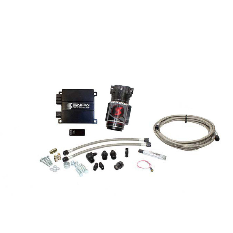 Snow Performance Stg 2 Boost Cooler Prog. Engine Mount Water Inj. Kit (SS Braided Line/4AN) w/o Tank - SNO-20010-BRD-T