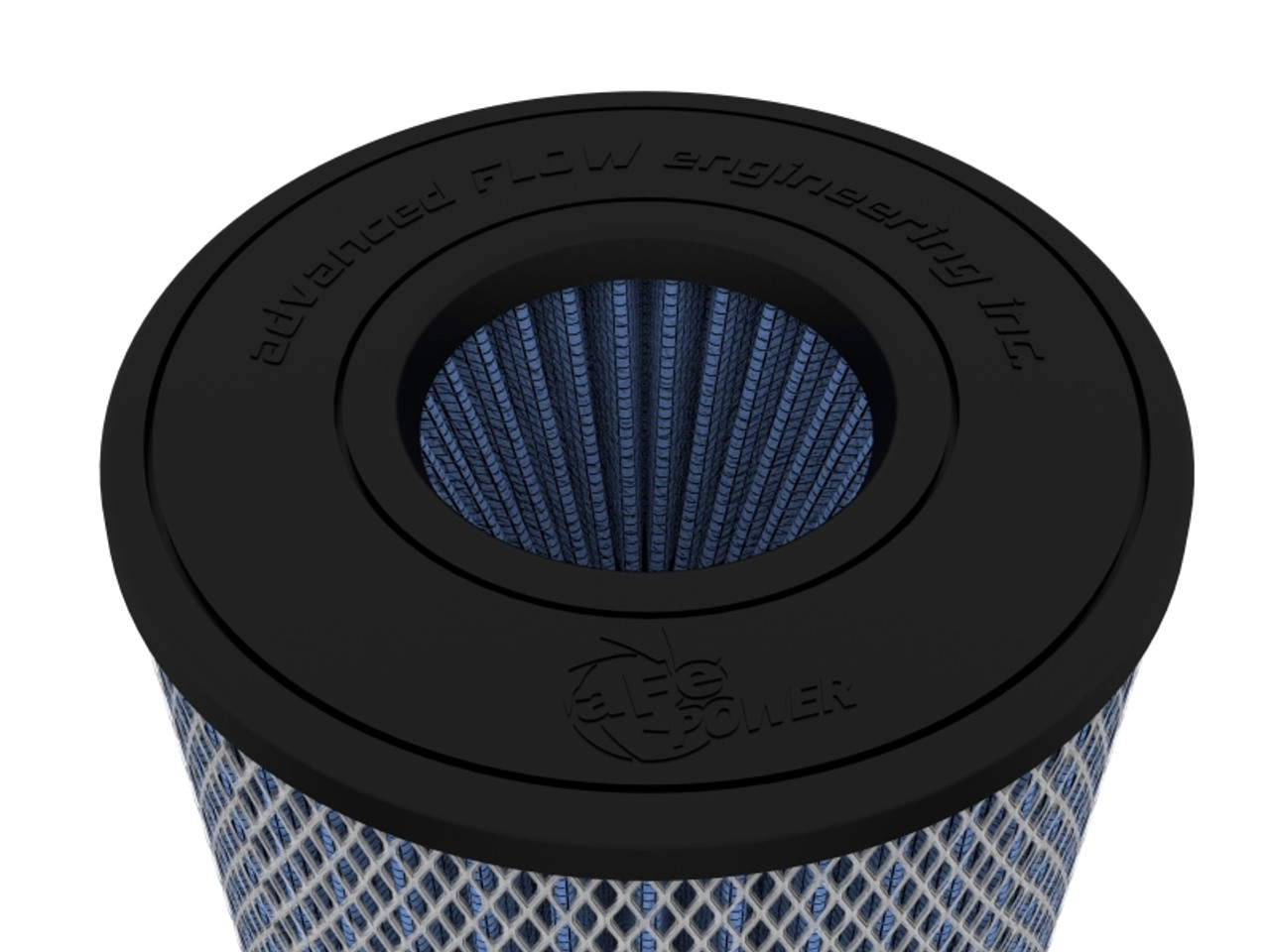 aFe Magnum Flow Pro 5R Air Filter 4in. Flange ID x 6-1/2in. Base x 6-1/2in. Top x 8 in. Height - 24-91153