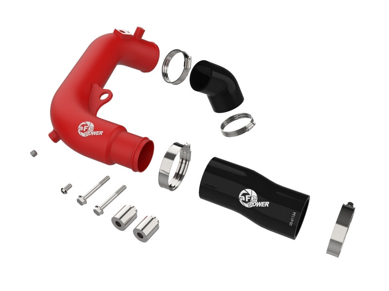 aFe 2024+ Jeep Wrangler JL L4-2.0L (t) BladeRunner 2-1/2in Aluminum Hot Charge Pipe - Red - 46-20778-R