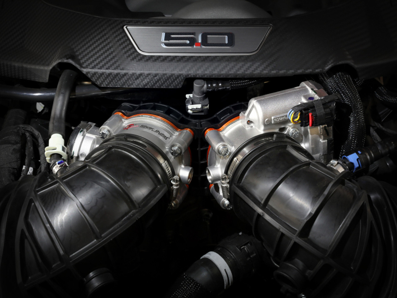 aFe 2024 Ford Mustang GT/ 2024 Ford Mustang Dark Horse V8 5.0L Silver Bullet Throttle Body Spacer - 46-33026N